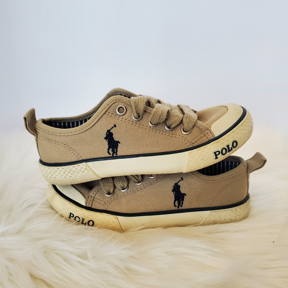 Polo Ralph Lauren Boys Khaki Canvas Size 10 1/2